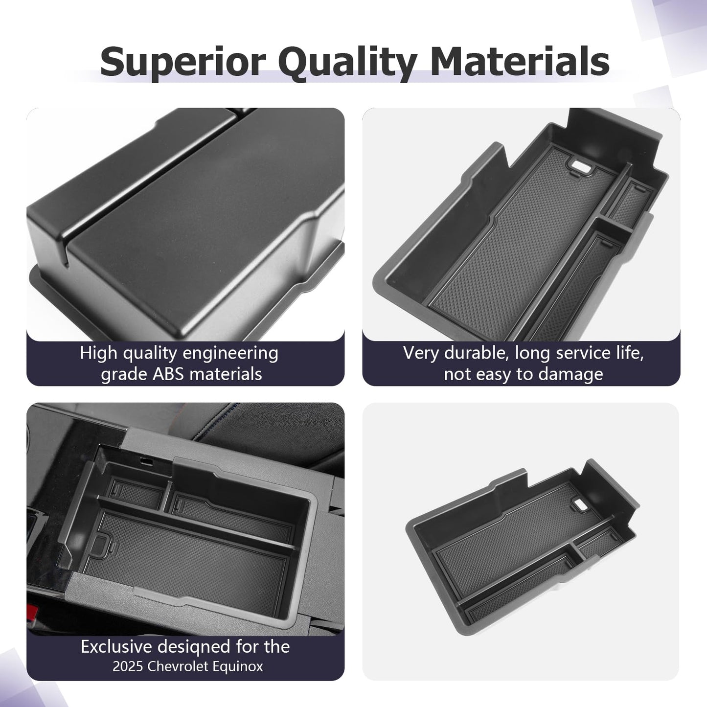 LUWU for 2022-2026 Rivian R1T/R1S Center Console Organizer Rivian Armrest Storage Armrest Organizer Insert Tray Rivian R1T/R1S Lower Console Organizer Storage Tray 2025 2026 Rivian R1T/R1S Accessories