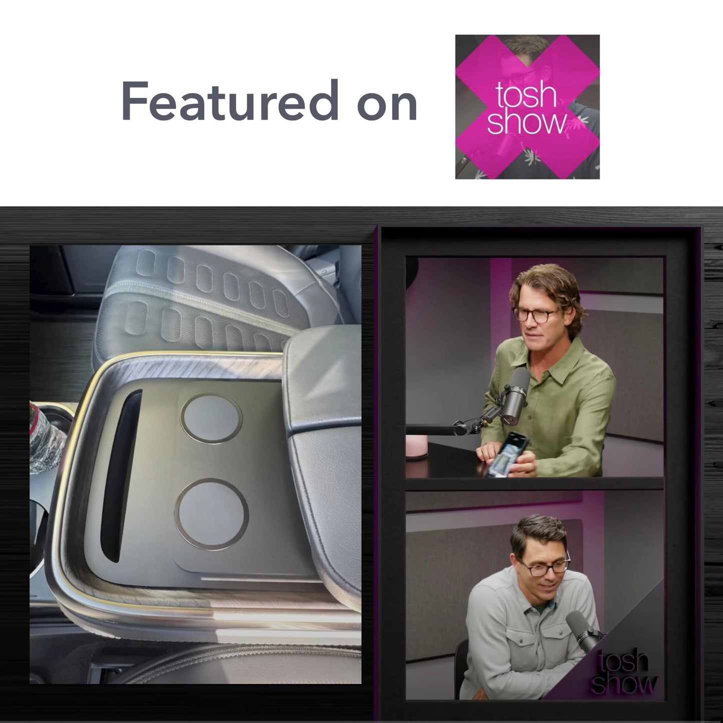 TWRAPS Dual Wireless Phone Charger for Rivian R1S & R1T, Magnetic Charging Pad, Compatible with MagSafe Cases & iPhone 17 Pro Max, 2021-2026 Center Console Mount Dock Accessories (Dark Ashwood Skin)