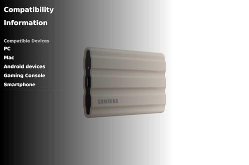 SAMSUNG T7 Shield 2TB, Portable SSD, up-to 1050MB/s, USB 3.2 Gen2, Rugged,IP65 Water & Dust Resistant, for Photographers, Content Creators and Gaming, Extenal Solid State Drive (MU-PE2T0S/AM), Black