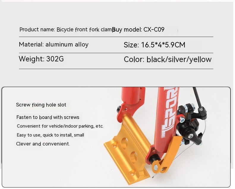 Bicycle Front Fork Quick Release Fixing Clip