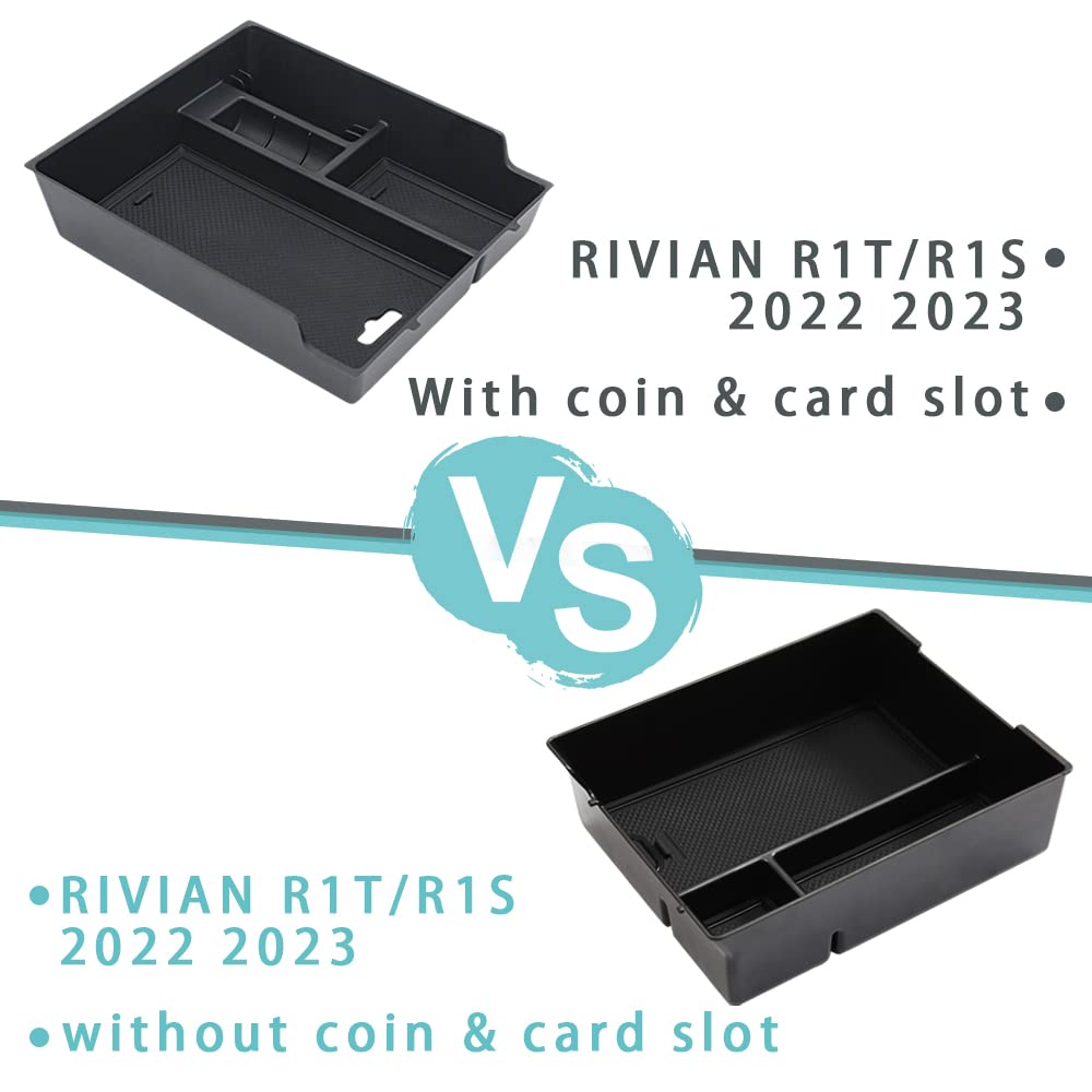 BestEvMod for Rivian R1T & R1S Accessories Center Console Organizer Tray Armrest Storage Box ABS Material with PVC Trim Compatible with Rivian R1T/R1S 2022 2023 2024 2025 2026 Accessories(V2 Yellow)