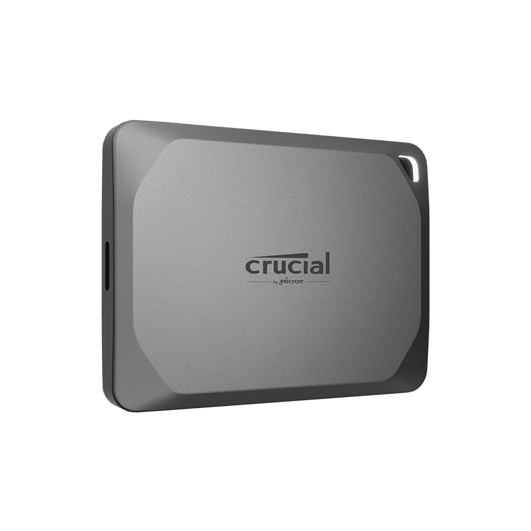 Crucial X9 Pro 1TB Portable SSD, Up to 1050MB/s Read & Write, 3.2 USB-C, External Solid State Drive, Durable Storage for PC & Mac, for Content Creators & Videogaphers, Silver - ‎CT1000X9PROSSD902