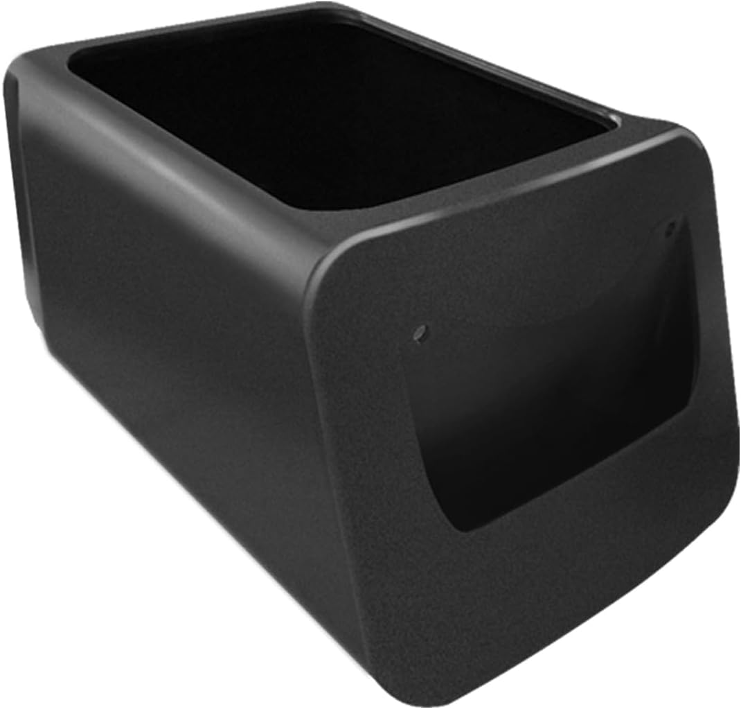 BestEvMod [Lockable Camp Speaker Drawer Organizer Tray Compatible with 2022-2025 2026 Rivian R1T R1S Storage Tray Box ABS w/Vegan Leather Liners Adjustable Dividers Lockable on Car Screen