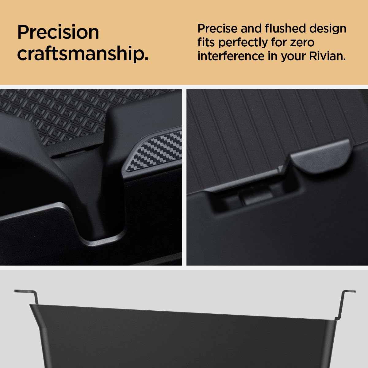 Spigen Console Organizer Tray (Carbon Edition) Designed for Rivian R1T and R1S 2025 2024 2023 2022