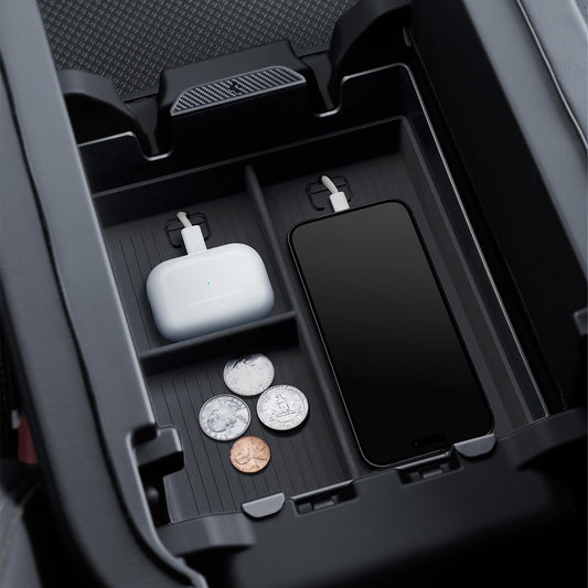 Spigen Console Organizer Tray (Carbon Edition) Designed for Rivian R1T and R1S 2025 2024 2023 2022