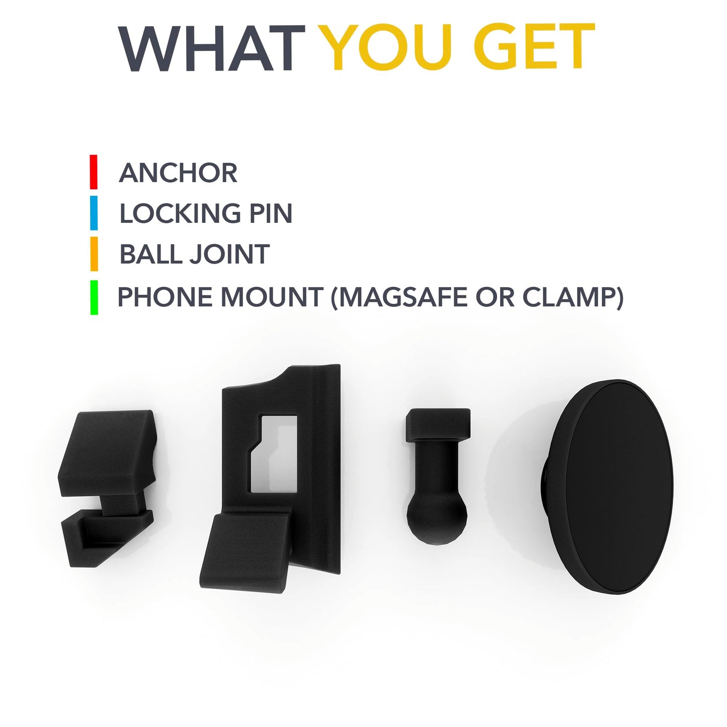 TWRAPS Dashboard Phone Holder (Magnetic Charger) for Rivian R1S & R1T, Compatible with iPhone and Android Cases, No Glue or Screws Anchors on Dash AC Vents, R1 2021-2026 SUV & Truck Accessories