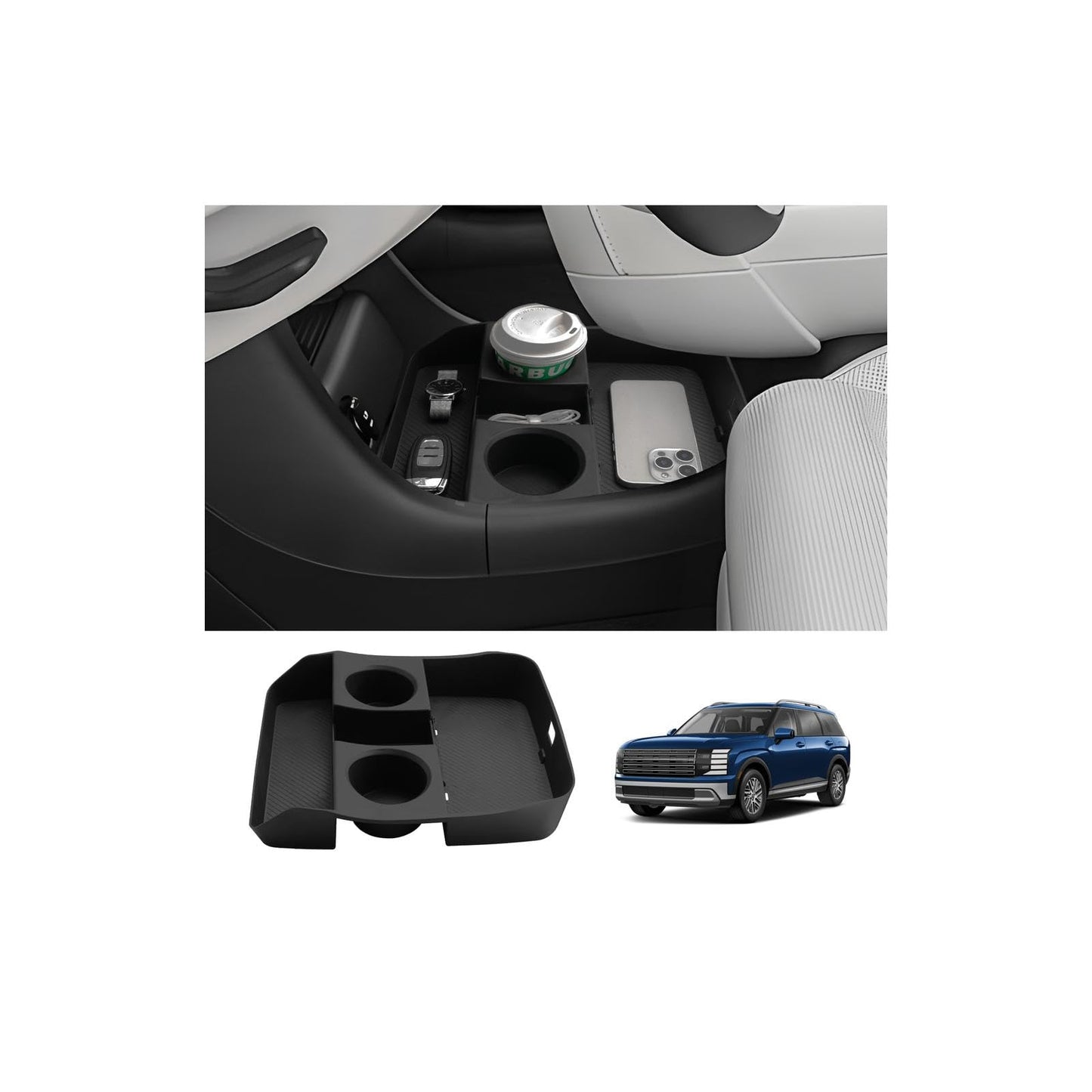 LUWU for 2022-2026 Rivian R1T/R1S Center Console Organizer Rivian Armrest Storage Armrest Organizer Insert Tray Rivian R1T/R1S Lower Console Organizer Storage Tray 2025 2026 Rivian R1T/R1S Accessories