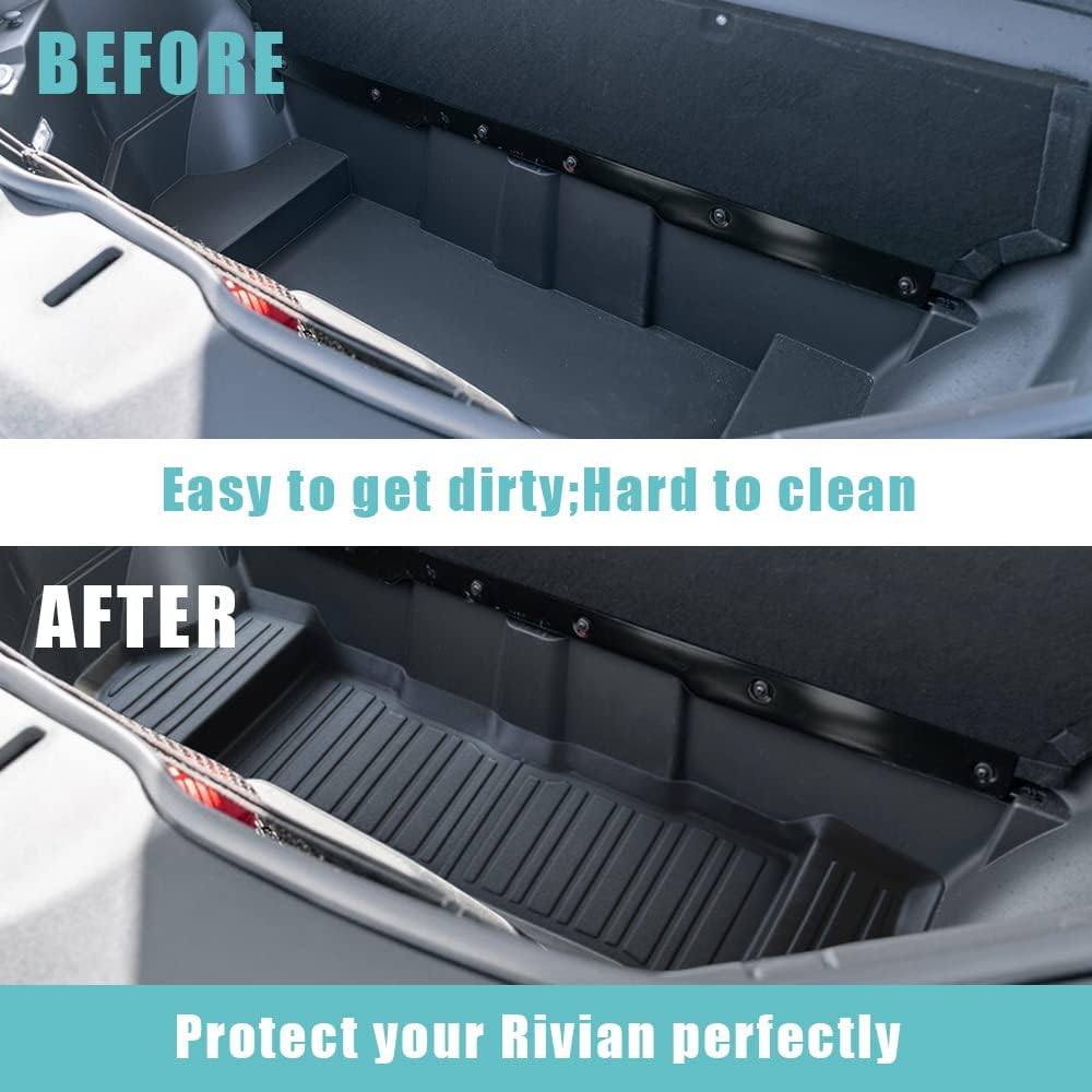 BestEvMod for Rivian R1S All Weather Trunk Mat Protection Accessories, 3D Cargo Liner TPE Material Compatible with Rivian R1S 2022-2025 2026 Interior Accessories