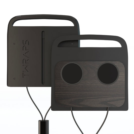 TWRAPS Dual Wireless Phone Charger for Rivian R1S & R1T, Magnetic Charging Pad, Compatible with MagSafe Cases & iPhone 17 Pro Max, 2021-2026 Center Console Mount Dock Accessories (Dark Ashwood Skin)