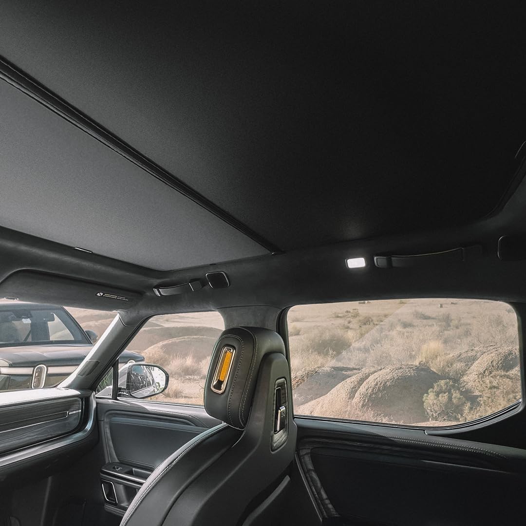 VION R1T Roof Sunshade - Precision Fit, No Sagging, Two Pieces Design, Full Blackout (for Rivian R1T)