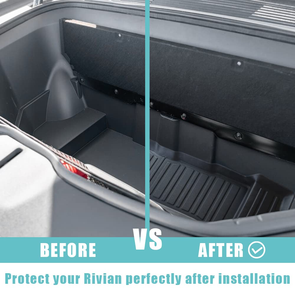 BestEvMod for Rivian R1S All Weather Trunk Mat Protection Accessories, 3D Cargo Liner TPE Material Compatible with Rivian R1S 2022-2025 2026 Interior Accessories