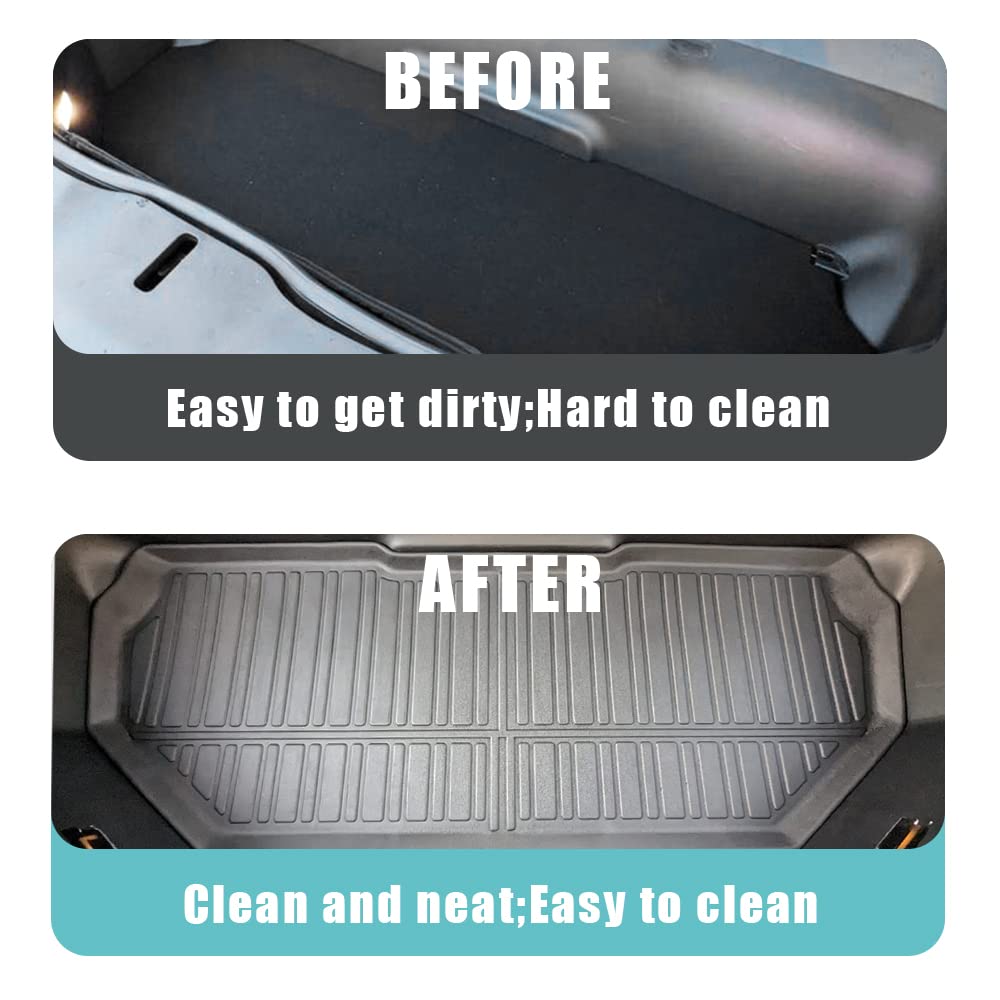 BestEvMod Compatible with Rivian R1S All Weather Cargo Liners Frunk Mat&Floor Liners&Trunk Mat Set Anti-Slip 3D Pattern TPE Waterproof Non-Slip 2022-2024 Accessories (R1S-Frunk+Floor+Trunk)