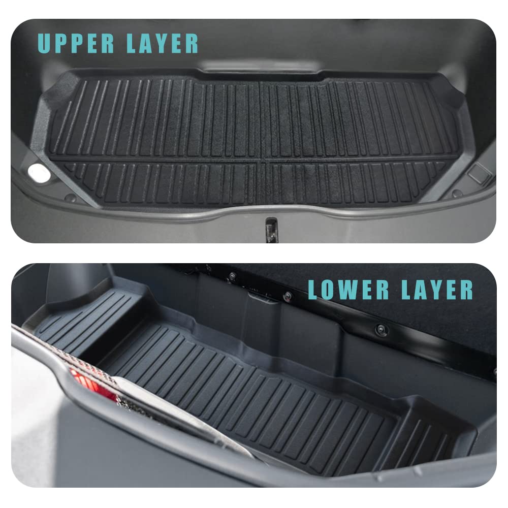 BestEvMod for Rivian R1S All Weather Trunk Mat Protection Accessories, 3D Cargo Liner TPE Material Compatible with Rivian R1S 2022-2025 2026 Interior Accessories