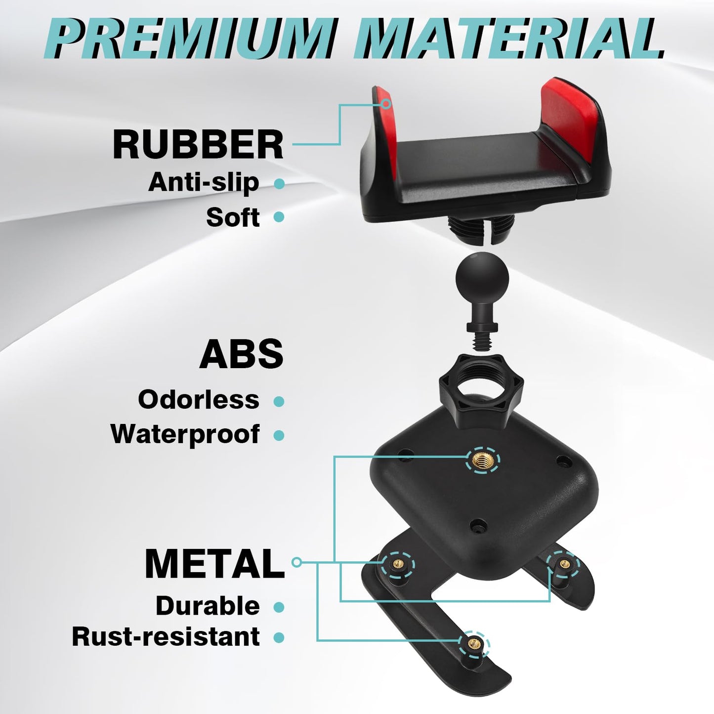 BestEvMod Seat Back Second Row Anchor 1/4 Screw Mount Phone Holder Tablet Mag Safe Compatible with 2022-2025 2026 Rivian R1T&R1S Backseat fits All Phones&Android 360° Adjustable (Phone Holder)