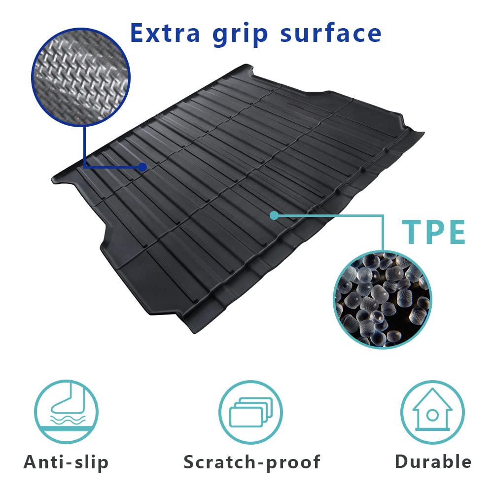 BestEvMod Compatible with Rivian R1S All Weather Cargo Liners Frunk Mat&Floor Liners&Trunk Mat Set Anti-Slip 3D Pattern TPE Waterproof Non-Slip 2022-2024 Accessories (R1S-Frunk+Floor+Trunk)