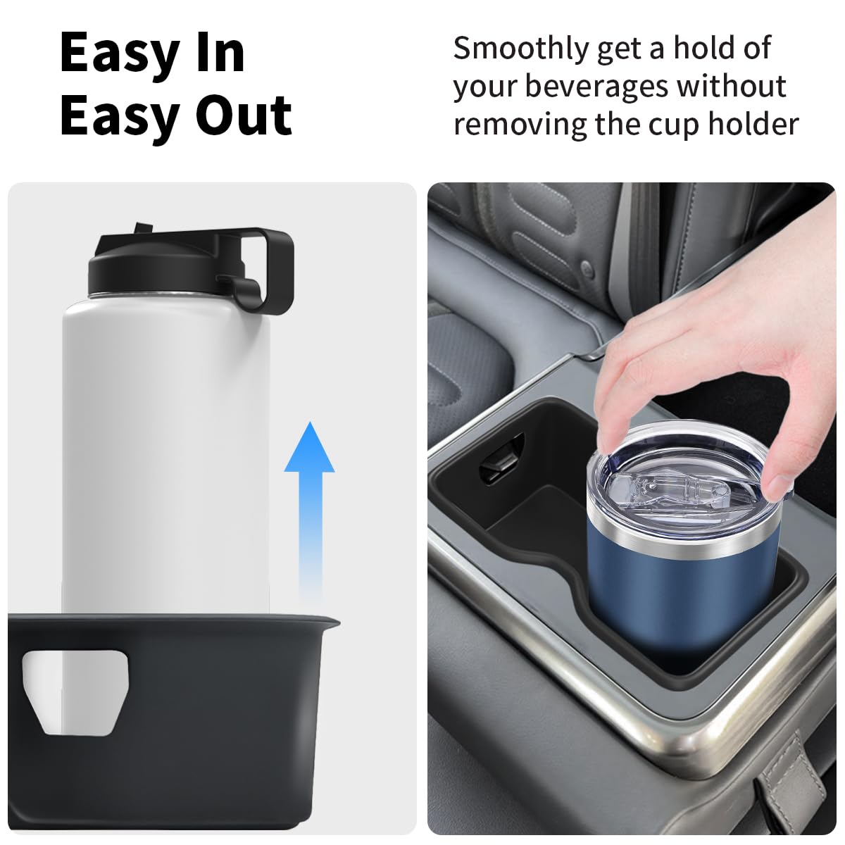 Rear Seat Armrest Cup Holder Insert Compatible with 2022-2025 Rivian R1S R1T Accessories