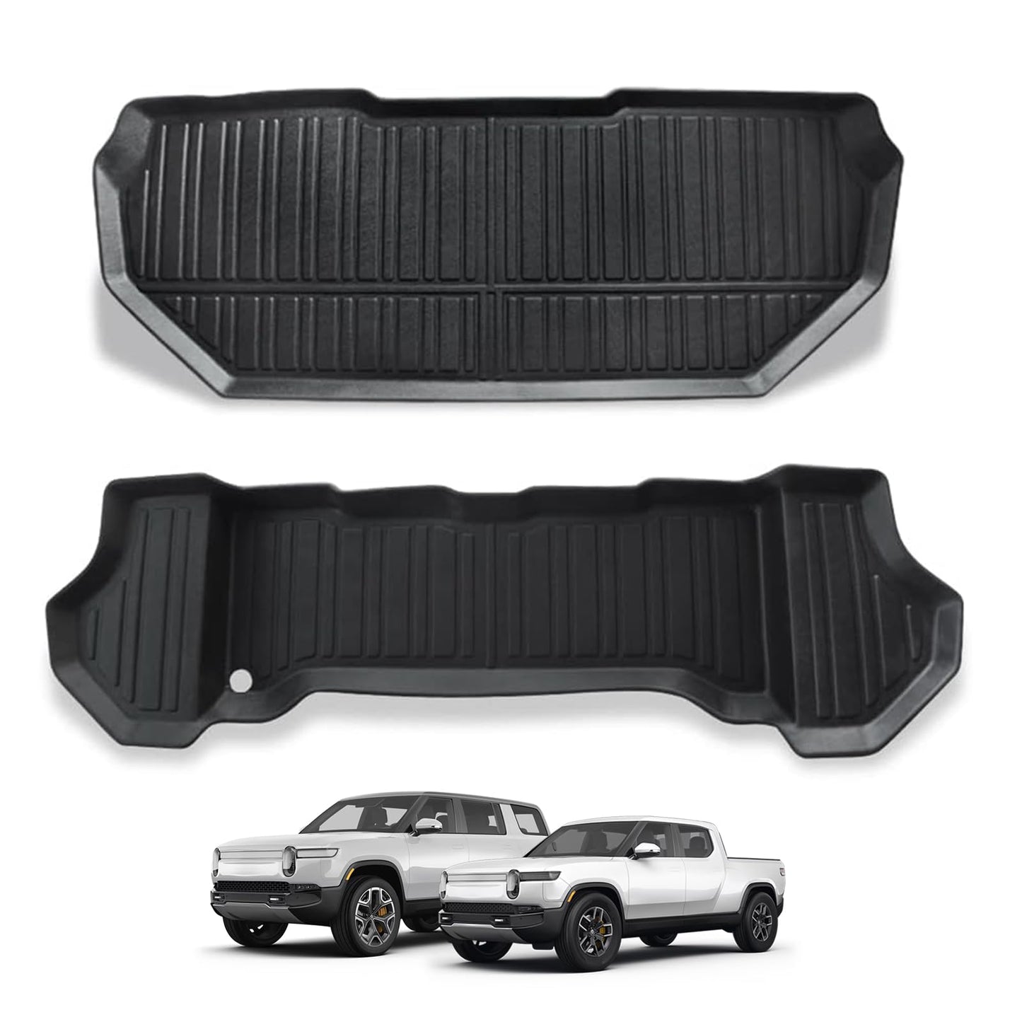 BestEvMod for Rivian R1S All Weather Trunk Mat Protection Accessories, 3D Cargo Liner TPE Material Compatible with Rivian R1S 2022-2025 2026 Interior Accessories