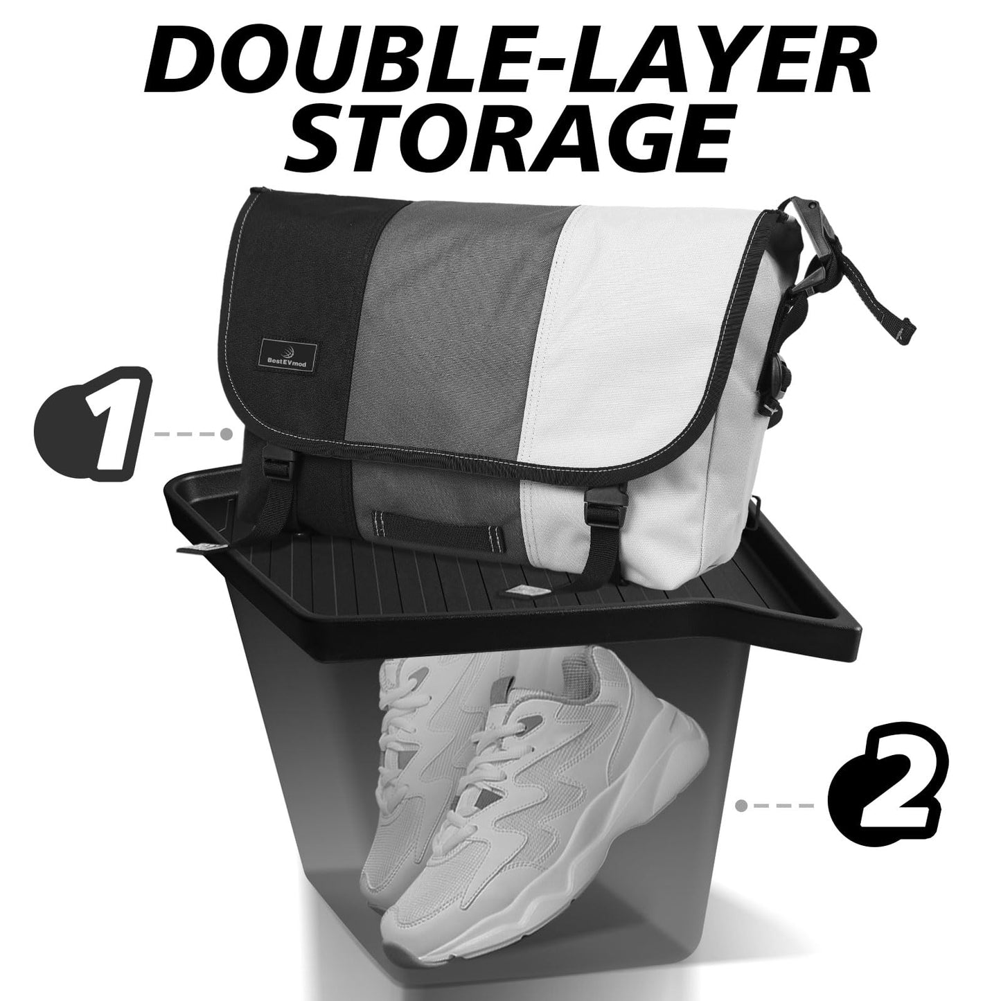 BestEvMod Compatible with Rivian R1T R1S Frunk Insulated Cooler Bag Waterproof Front Trunk Lower Deck Organizer Premium Leakproof Heavy Duty Bags with 3 Adjustable compartments 2022-2024 Accessories