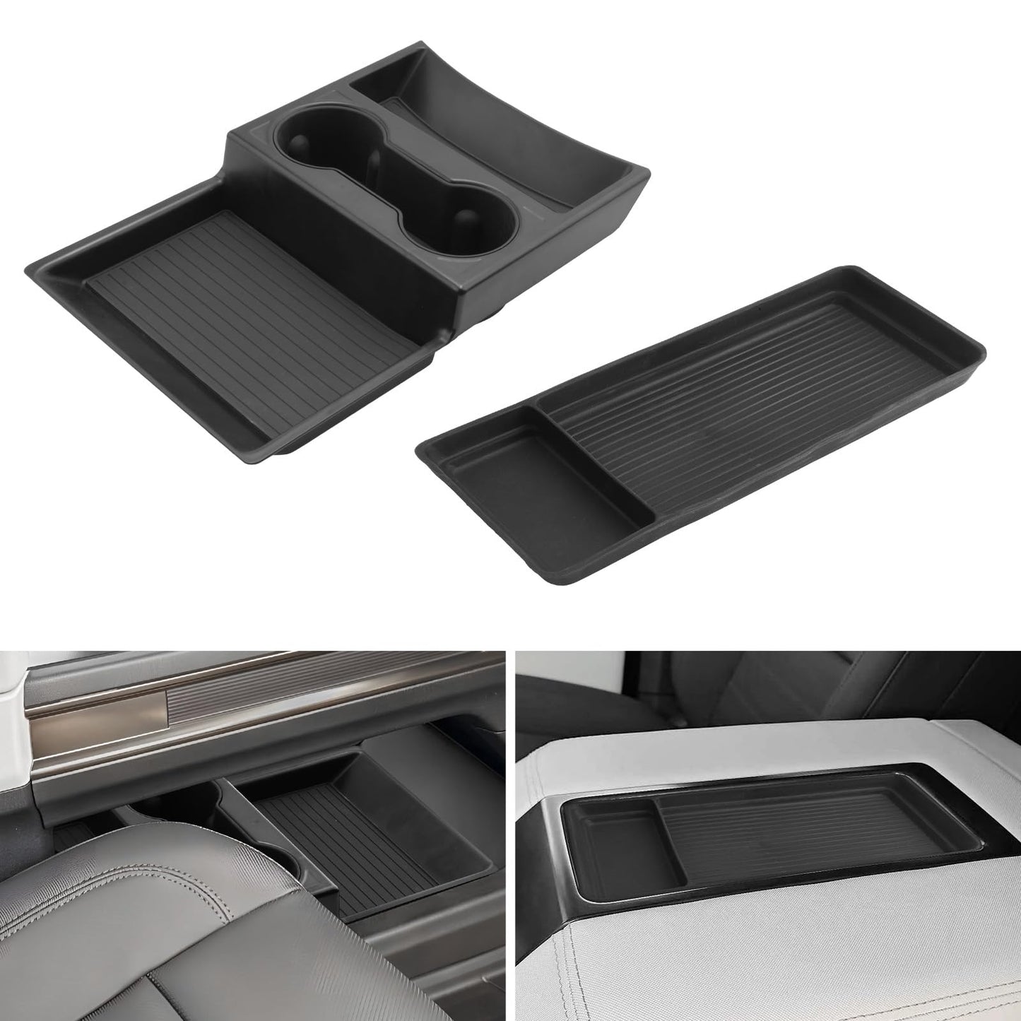 LUWU for 2022-2026 Rivian R1T/R1S Center Console Organizer Rivian Armrest Storage Armrest Organizer Insert Tray Rivian R1T/R1S Lower Console Organizer Storage Tray 2025 2026 Rivian R1T/R1S Accessories