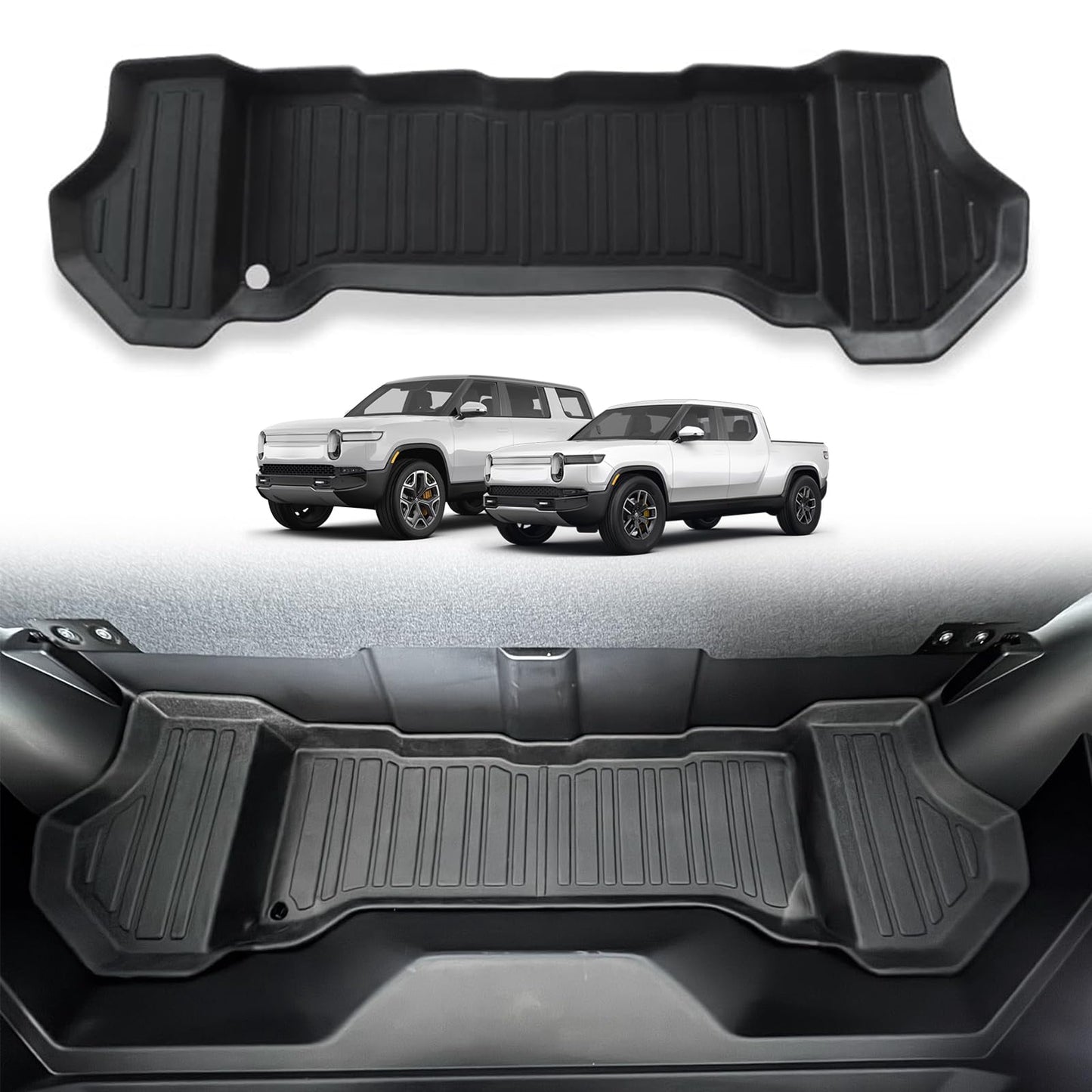 BestEvMod for Rivian R1S All Weather Trunk Mat Protection Accessories, 3D Cargo Liner TPE Material Compatible with Rivian R1S 2022-2025 2026 Interior Accessories