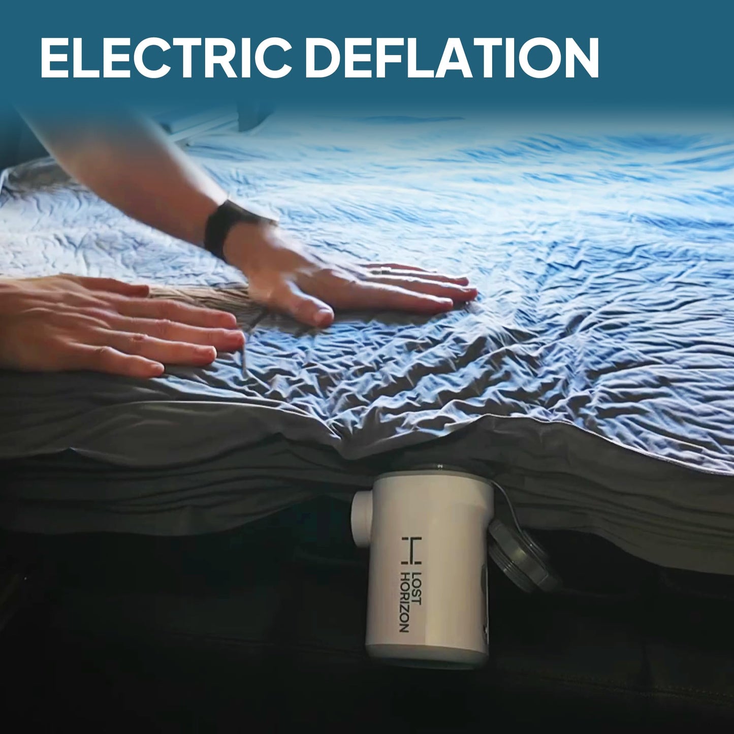 LOSTHORIZON Camping Air Mattress with Foam for Rivian R1S, Self Inflating Sleeping Pad with Air Pump, 4.5" Thick, R-Value 13