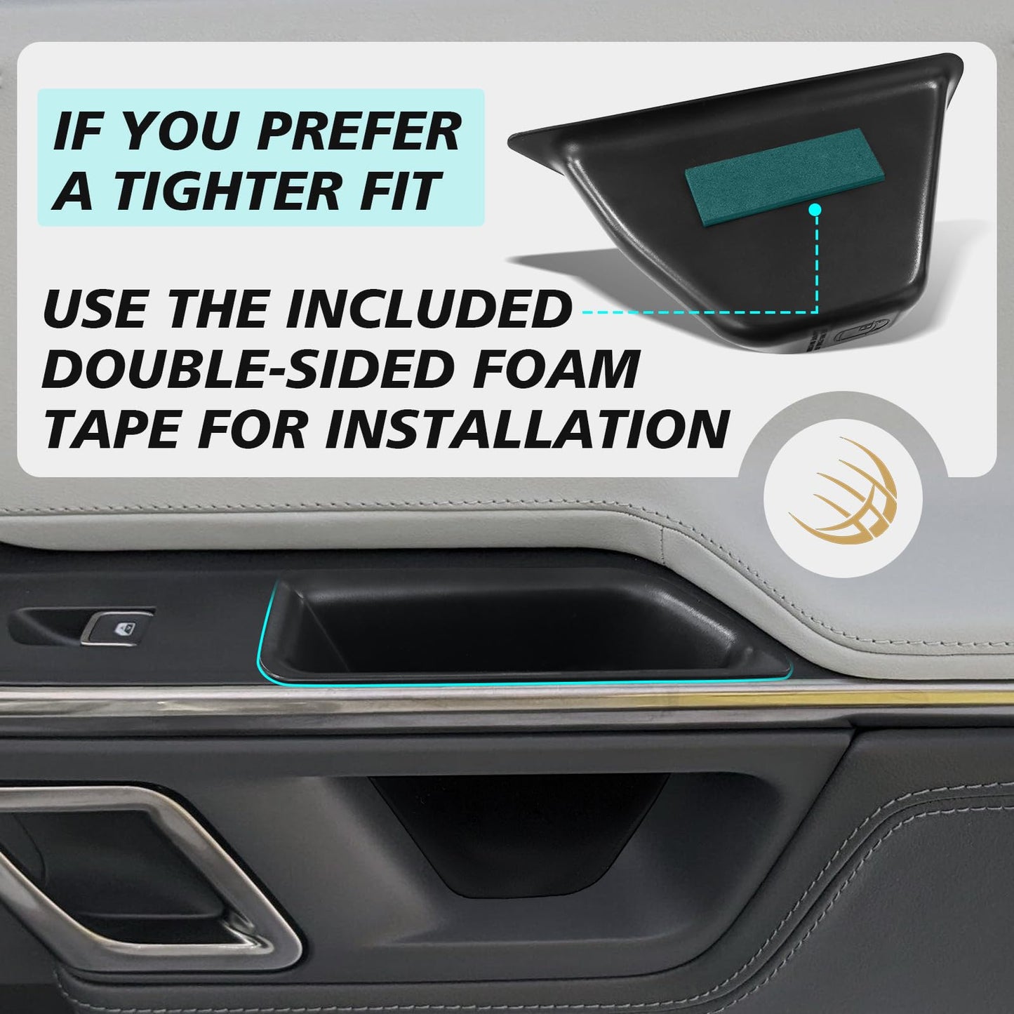 BestEvMod 4PCS Front & Rear Door Side Storage Organizer fit for Rivian R1T/R1S 2025 2026 Gen2 Interior Accessories Inner Door Handle Storage Box Insert Tray ABS Material Anti-Scratch