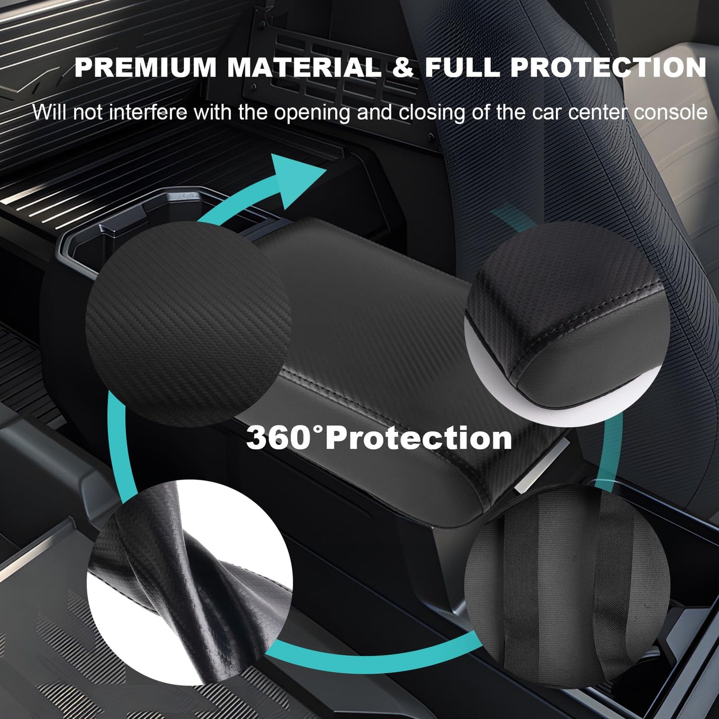 YEE PIN R1T Armrest Cover for Rivian R1T R1S Center Console Armrest Cover, for Rivian Center Cover with Side Pockets, for Rivian Armrest Cover for Rivian Arm Protector R1T R1S Accessories 2022-2025