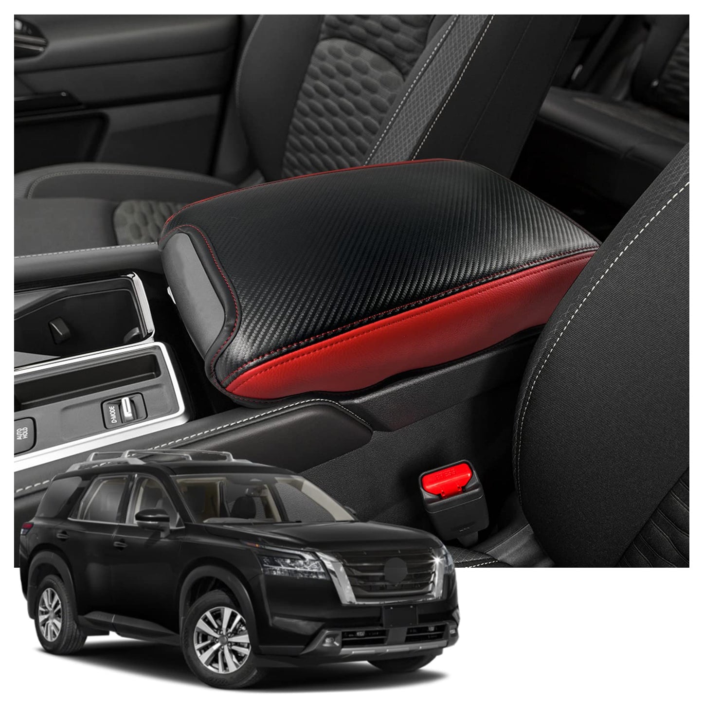 YEE PIN R1T Armrest Cover for Rivian R1T R1S Center Console Armrest Cover, for Rivian Center Cover with Side Pockets, for Rivian Armrest Cover for Rivian Arm Protector R1T R1S Accessories 2022-2025