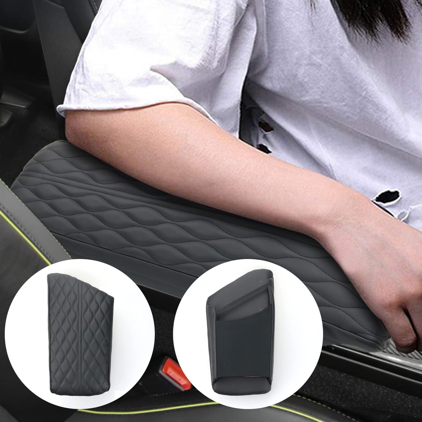YEE PIN R1T Armrest Cover for Rivian R1T R1S Center Console Armrest Cover, for Rivian Center Cover with Side Pockets, for Rivian Armrest Cover for Rivian Arm Protector R1T R1S Accessories 2022-2025
