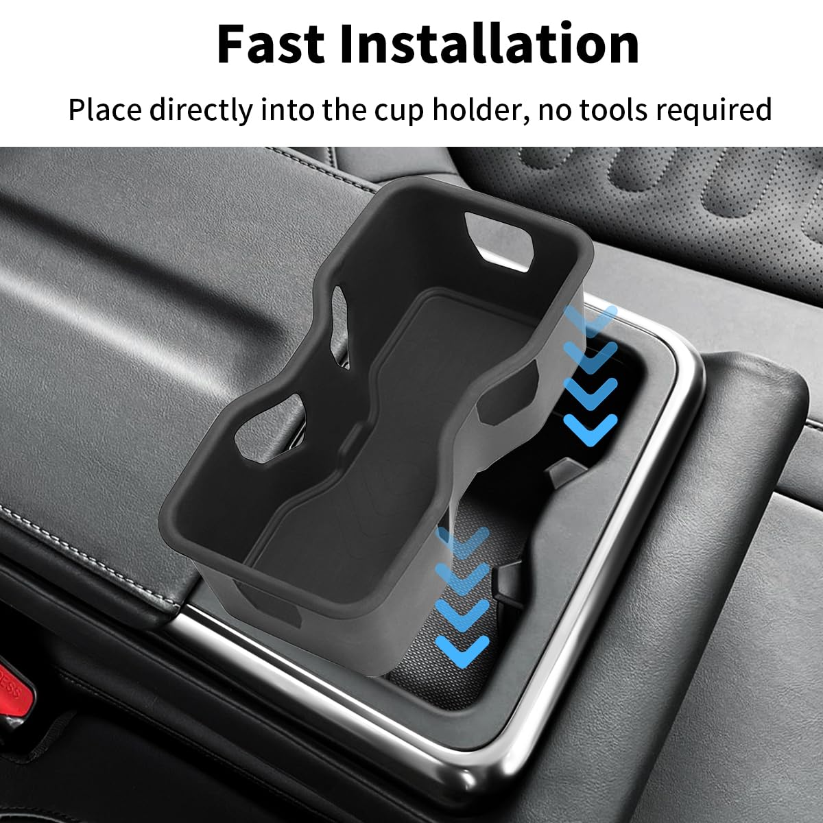 Rear Seat Armrest Cup Holder Insert Compatible with 2022-2025 Rivian R1S R1T Accessories