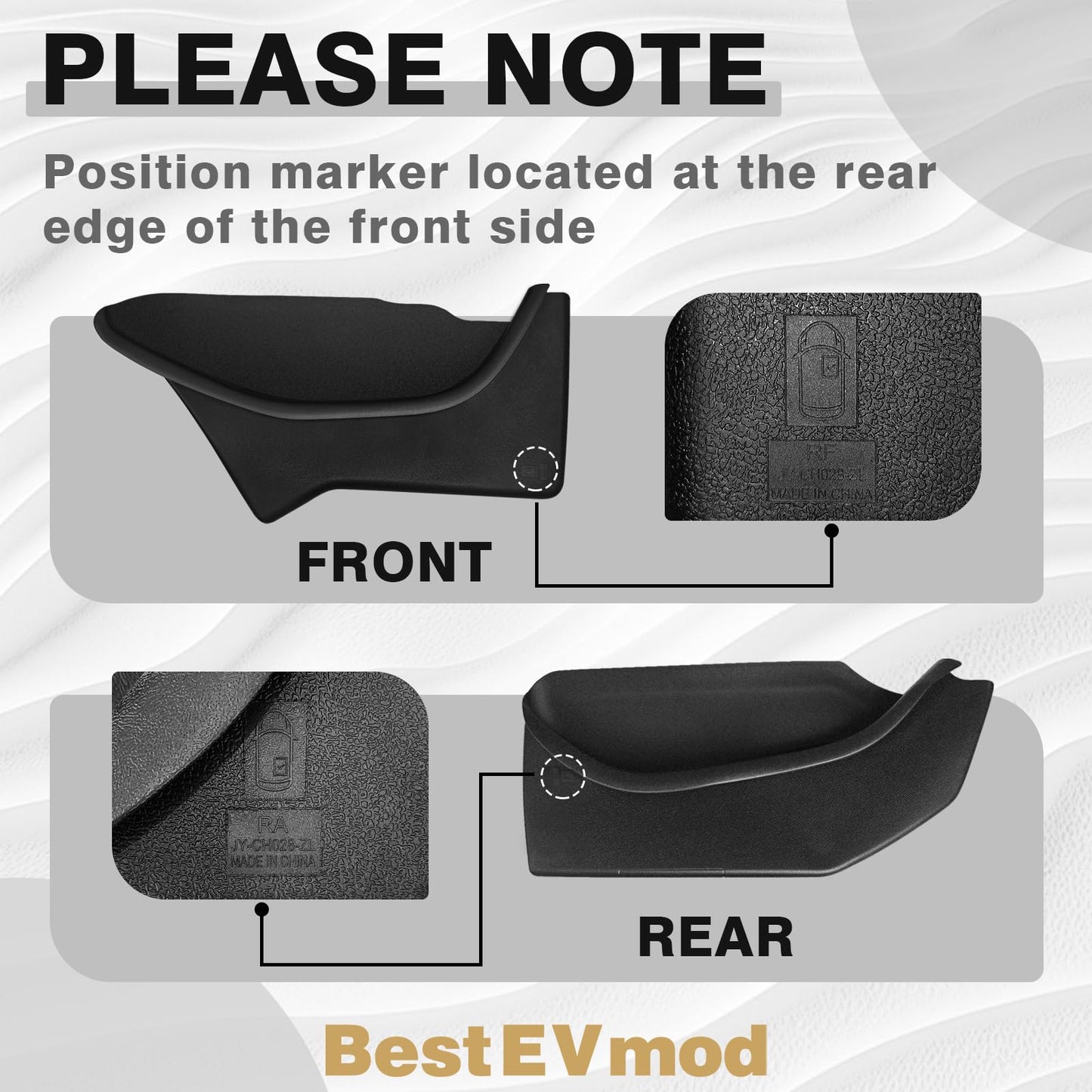 BestEvMod 4PCS Front & Rear Door Side Storage Organizer fit for Rivian R1T/R1S 2025 2026 Gen2 Interior Accessories Inner Door Handle Storage Box Insert Tray ABS Material Anti-Scratch