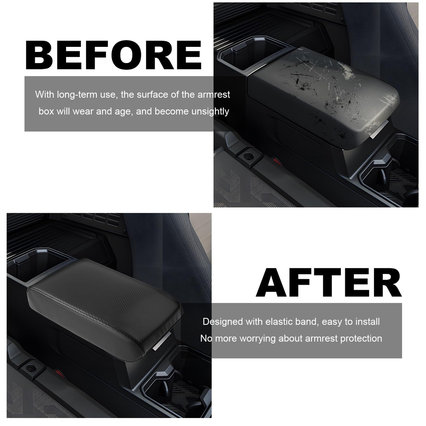 YEE PIN R1T Armrest Cover for Rivian R1T R1S Center Console Armrest Cover, for Rivian Center Cover with Side Pockets, for Rivian Armrest Cover for Rivian Arm Protector R1T R1S Accessories 2022-2025