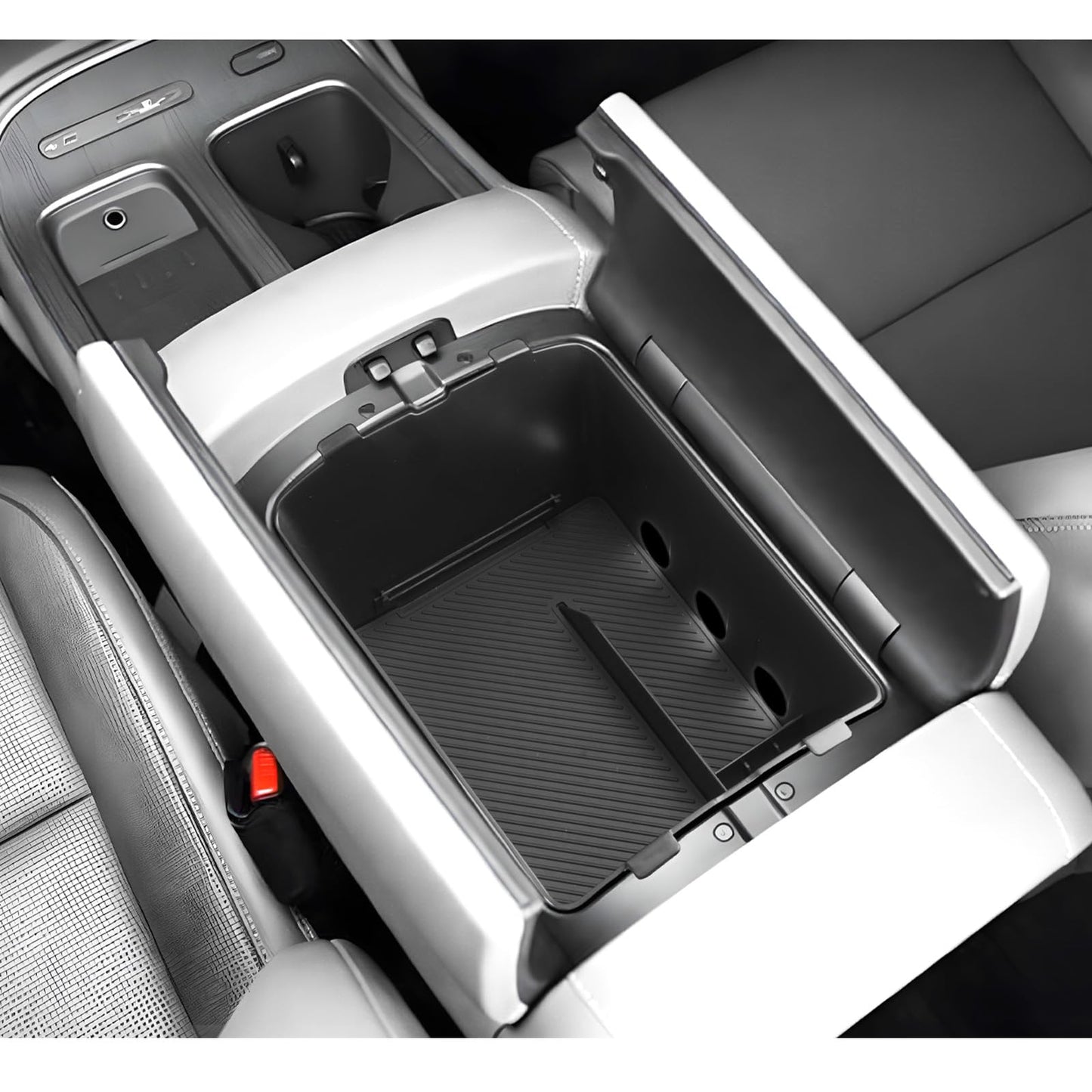 LUWU for 2022-2026 Rivian R1T/R1S Center Console Organizer Rivian Armrest Storage Armrest Organizer Insert Tray Rivian R1T/R1S Lower Console Organizer Storage Tray 2025 2026 Rivian R1T/R1S Accessories