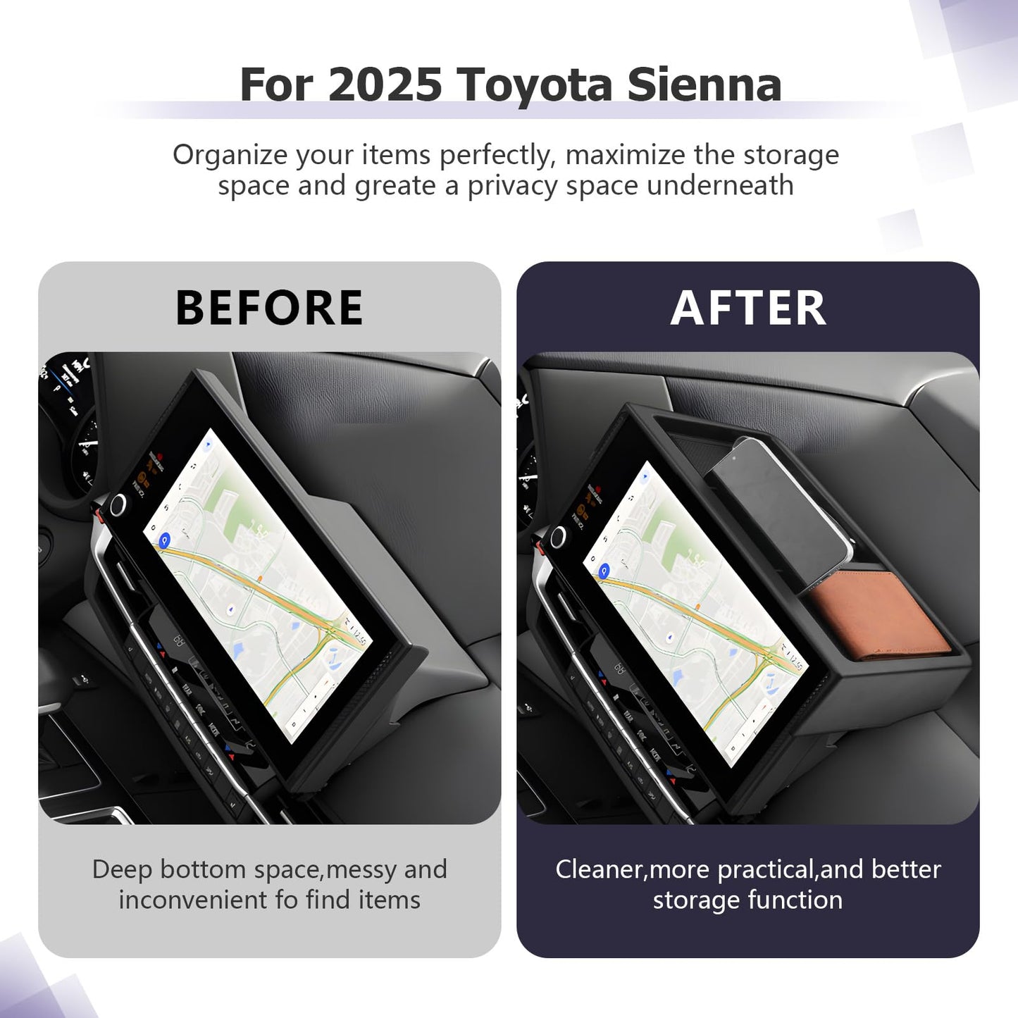 LUWU for 2022-2026 Rivian R1T/R1S Center Console Organizer Rivian Armrest Storage Armrest Organizer Insert Tray Rivian R1T/R1S Lower Console Organizer Storage Tray 2025 2026 Rivian R1T/R1S Accessories