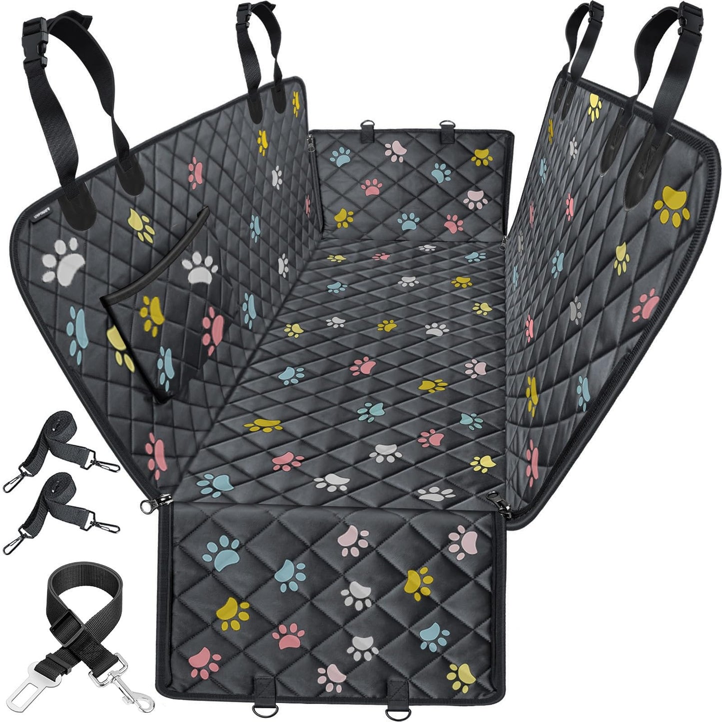 URPOWER Dog Car Seat Cover for Pets 100% Waterproof Seat Cover Hammock 600D Heavy Duty Scratch Proof Nonslip Durable Soft Back Seat Covers for Cars Trucks and SUVs