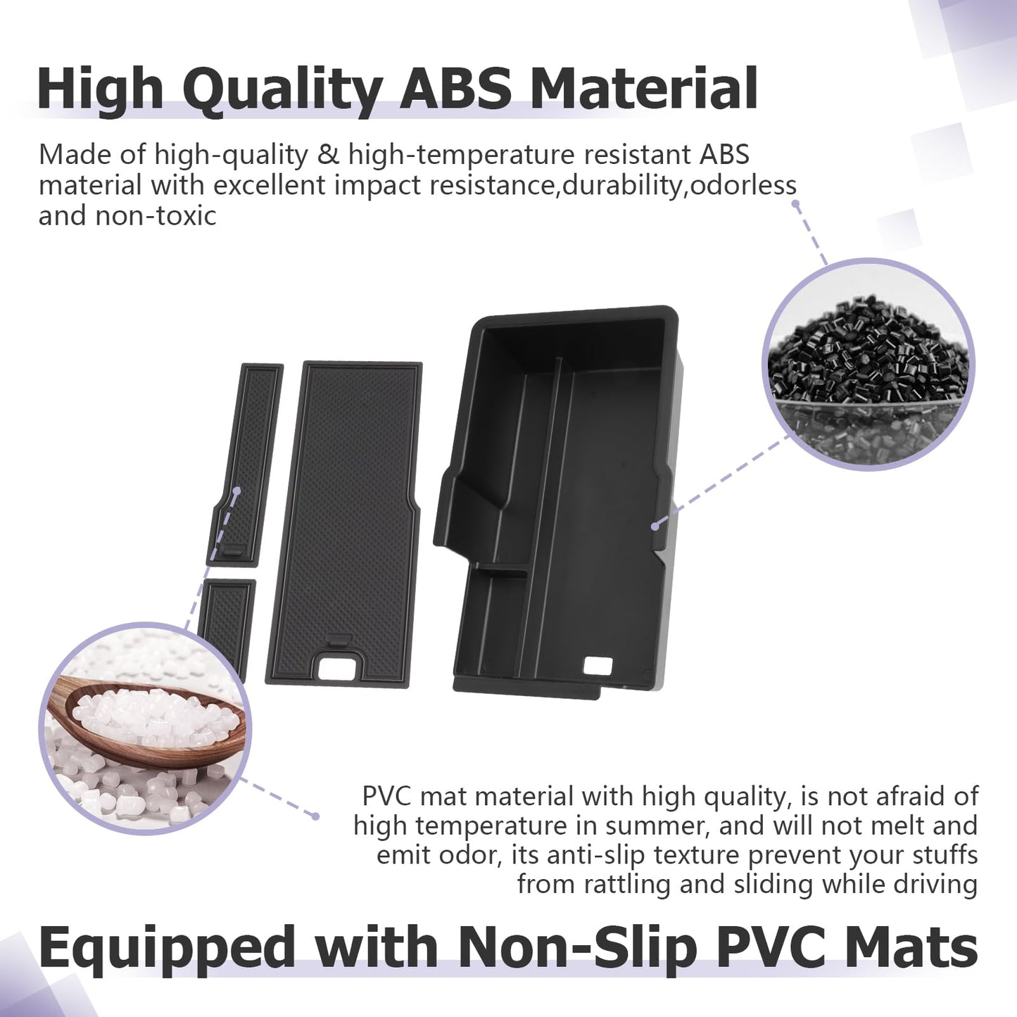 LUWU for 2022-2026 Rivian R1T/R1S Center Console Organizer Rivian Armrest Storage Armrest Organizer Insert Tray Rivian R1T/R1S Lower Console Organizer Storage Tray 2025 2026 Rivian R1T/R1S Accessories