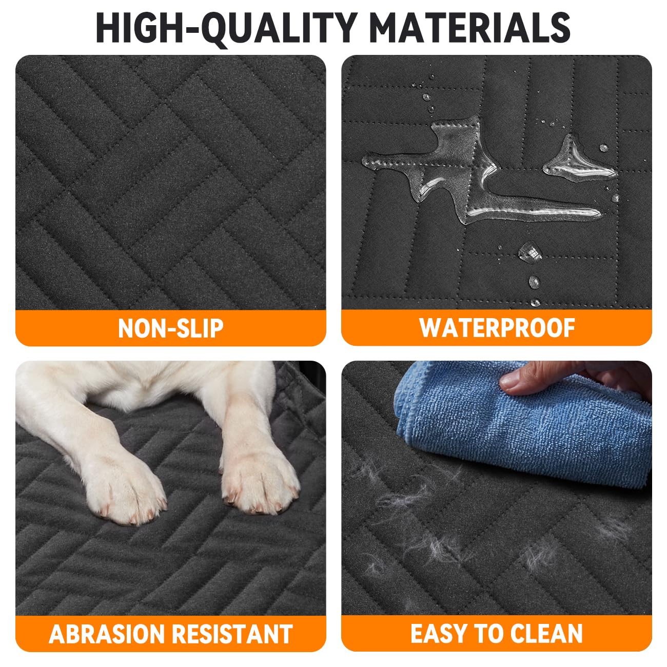 YJGF Back Seat Extender,Dog Seat Cover for Back Seat,Hard Bottom Car Seat Cover for Dogs,Dog Hammock for Car,Back Seat Pet Cover for Dogs(Black)