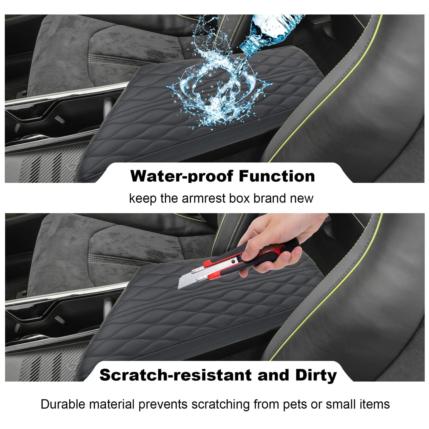 YEE PIN R1T Armrest Cover for Rivian R1T R1S Center Console Armrest Cover, for Rivian Center Cover with Side Pockets, for Rivian Armrest Cover for Rivian Arm Protector R1T R1S Accessories 2022-2025