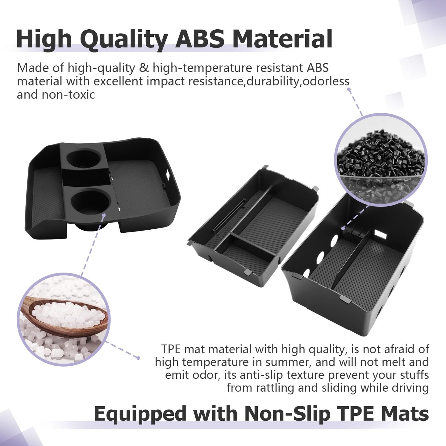 LUWU for 2022-2026 Rivian R1T/R1S Center Console Organizer Rivian Armrest Storage Armrest Organizer Insert Tray Rivian R1T/R1S Lower Console Organizer Storage Tray 2025 2026 Rivian R1T/R1S Accessories