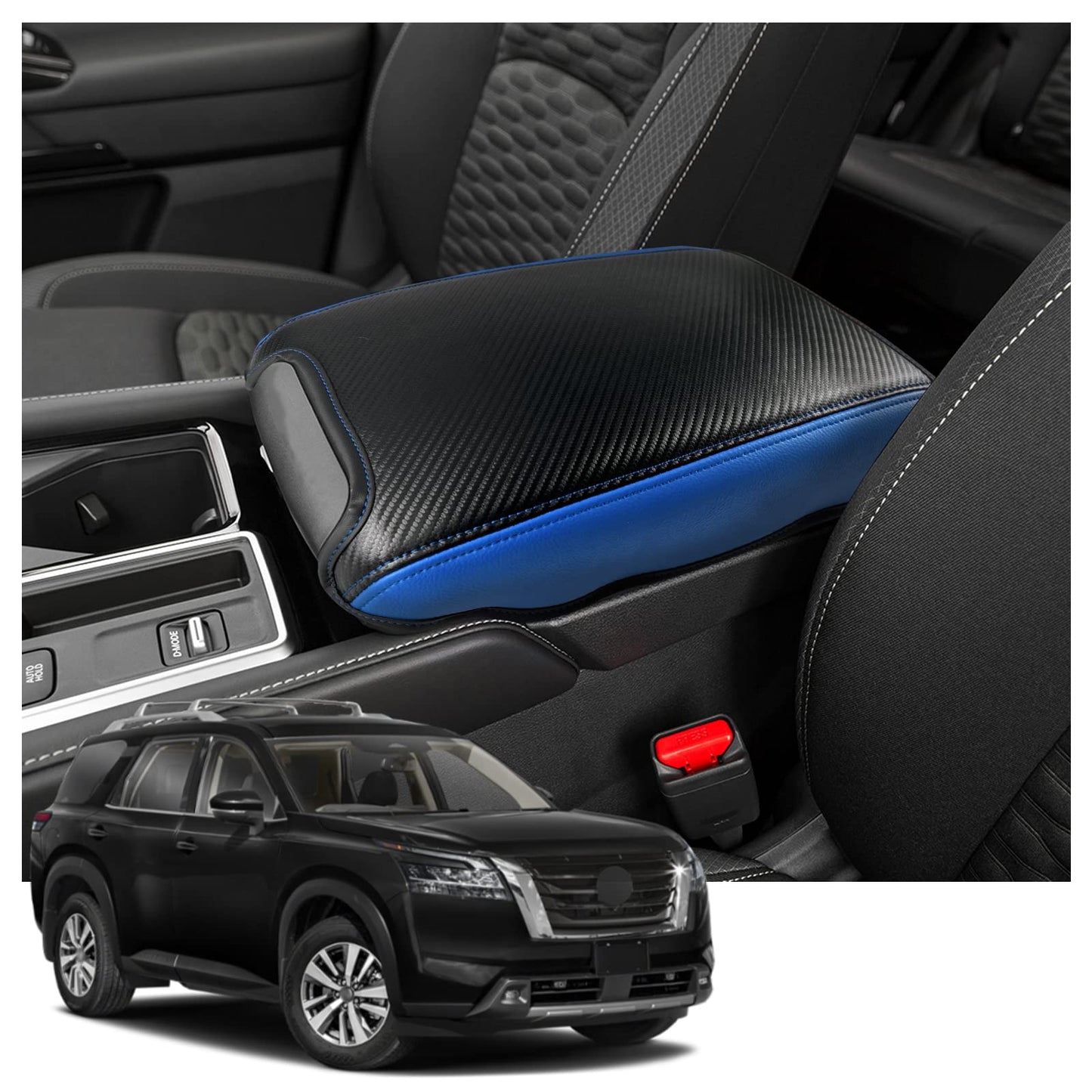 YEE PIN R1T Armrest Cover for Rivian R1T R1S Center Console Armrest Cover, for Rivian Center Cover with Side Pockets, for Rivian Armrest Cover for Rivian Arm Protector R1T R1S Accessories 2022-2025