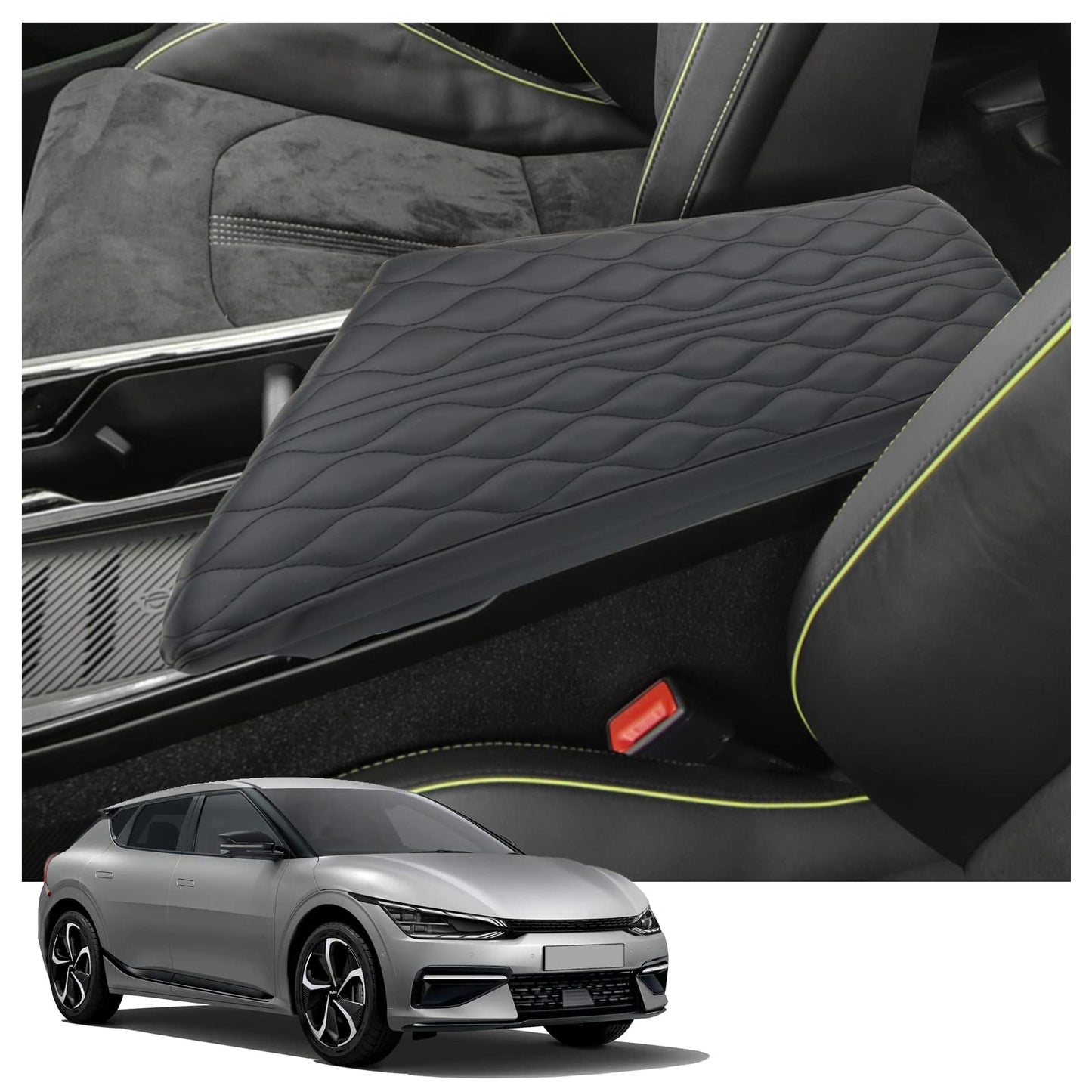 YEE PIN R1T Armrest Cover for Rivian R1T R1S Center Console Armrest Cover, for Rivian Center Cover with Side Pockets, for Rivian Armrest Cover for Rivian Arm Protector R1T R1S Accessories 2022-2025