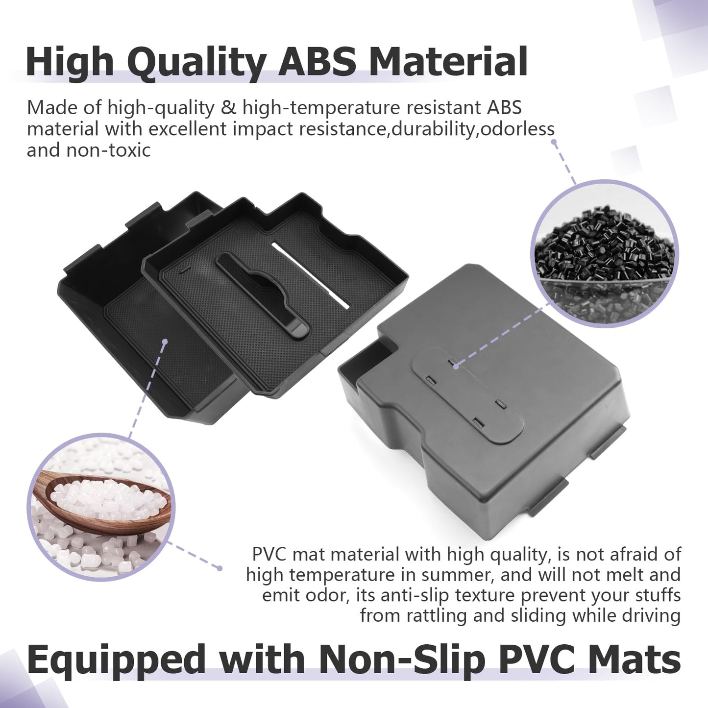 LUWU for 2022-2026 Rivian R1T/R1S Center Console Organizer Rivian Armrest Storage Armrest Organizer Insert Tray Rivian R1T/R1S Lower Console Organizer Storage Tray 2025 2026 Rivian R1T/R1S Accessories