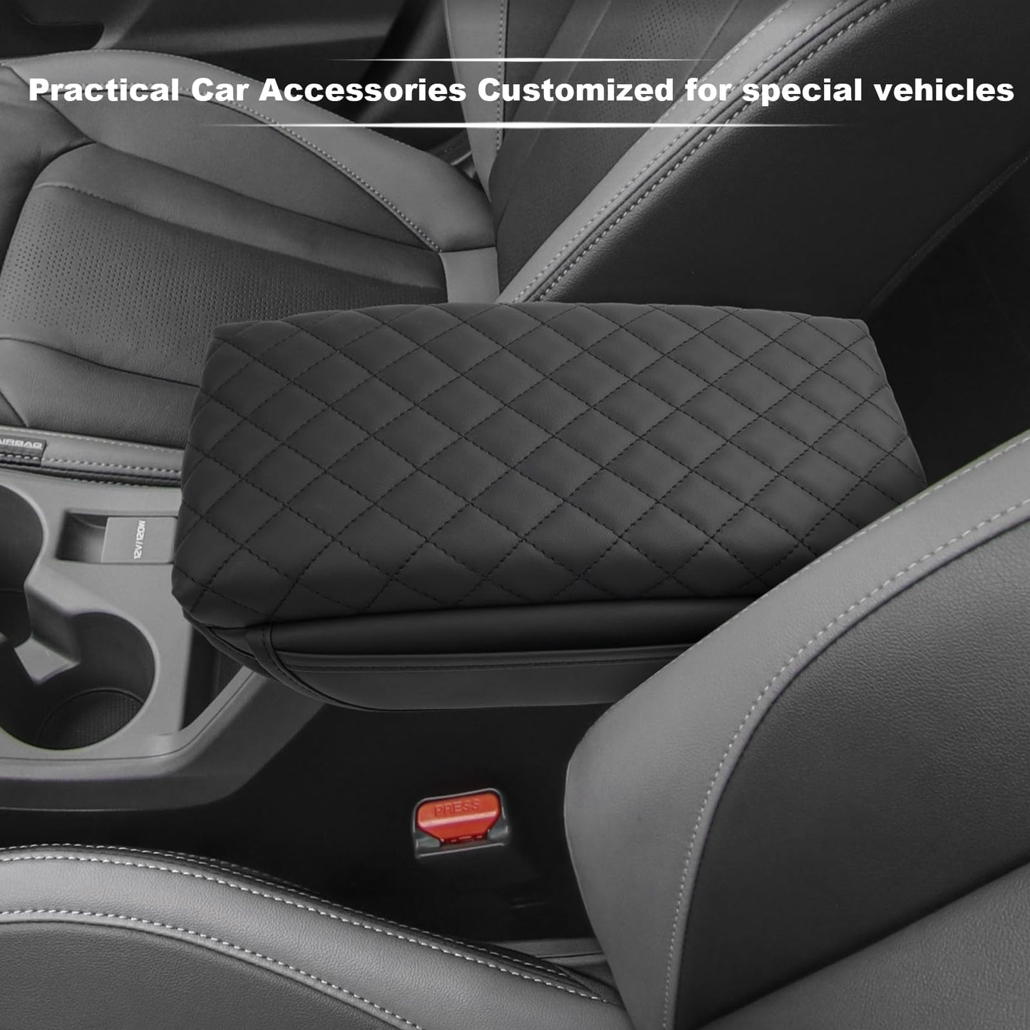 YEE PIN R1T Armrest Cover for Rivian R1T R1S Center Console Armrest Cover, for Rivian Center Cover with Side Pockets, for Rivian Armrest Cover for Rivian Arm Protector R1T R1S Accessories 2022-2025