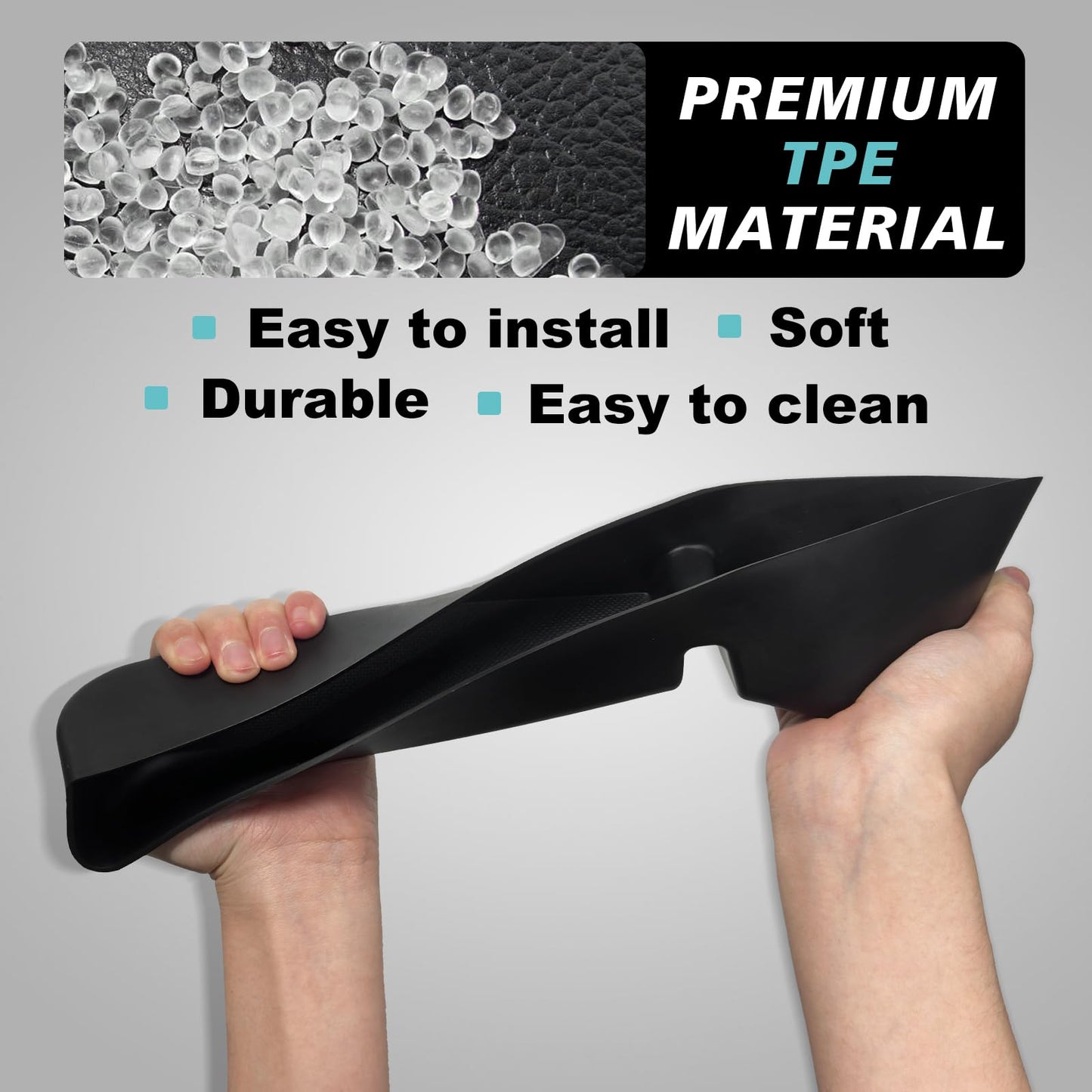 BestEvMod 4PCS Front & Rear Door Side Storage Organizer fit for Rivian R1T/R1S 2025 2026 Gen2 Interior Accessories Inner Door Handle Storage Box Insert Tray ABS Material Anti-Scratch