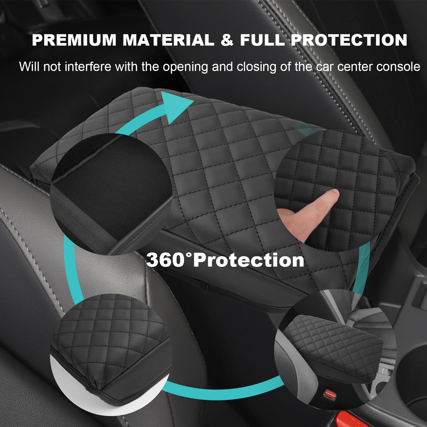 YEE PIN R1T Armrest Cover for Rivian R1T R1S Center Console Armrest Cover, for Rivian Center Cover with Side Pockets, for Rivian Armrest Cover for Rivian Arm Protector R1T R1S Accessories 2022-2025