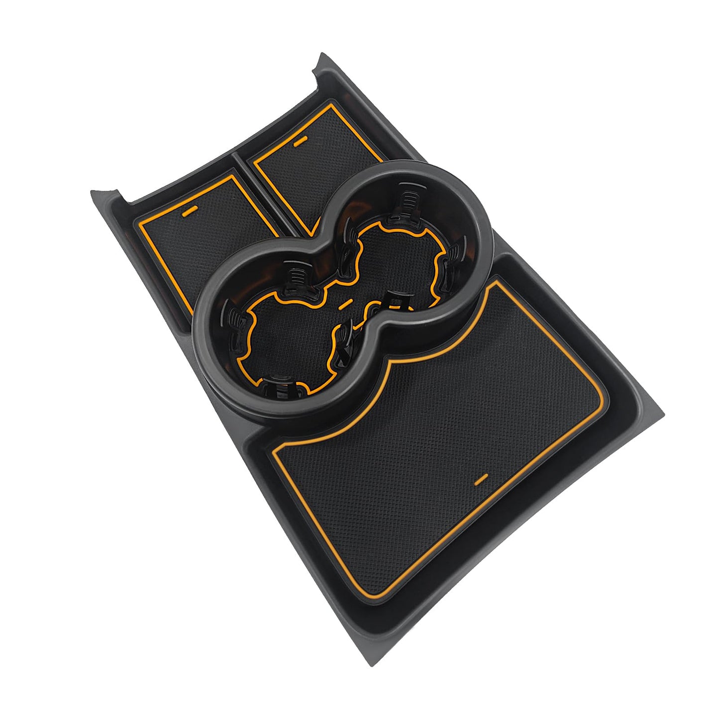 BestEvMod Gen 2 Lower Center Console Organizer Tray Compatible with Rivian R1T R1S 2026 2025 Gen 2 Fit 32oz Bottle Interior Accessories ABS Material with PVC Trim Floor Console Storage (Yellow)