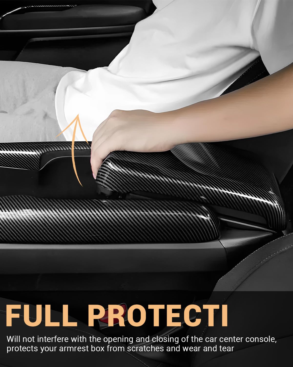 YEE PIN R1T Armrest Cover for Rivian R1T R1S Center Console Armrest Cover, for Rivian Center Cover with Side Pockets, for Rivian Armrest Cover for Rivian Arm Protector R1T R1S Accessories 2022-2025