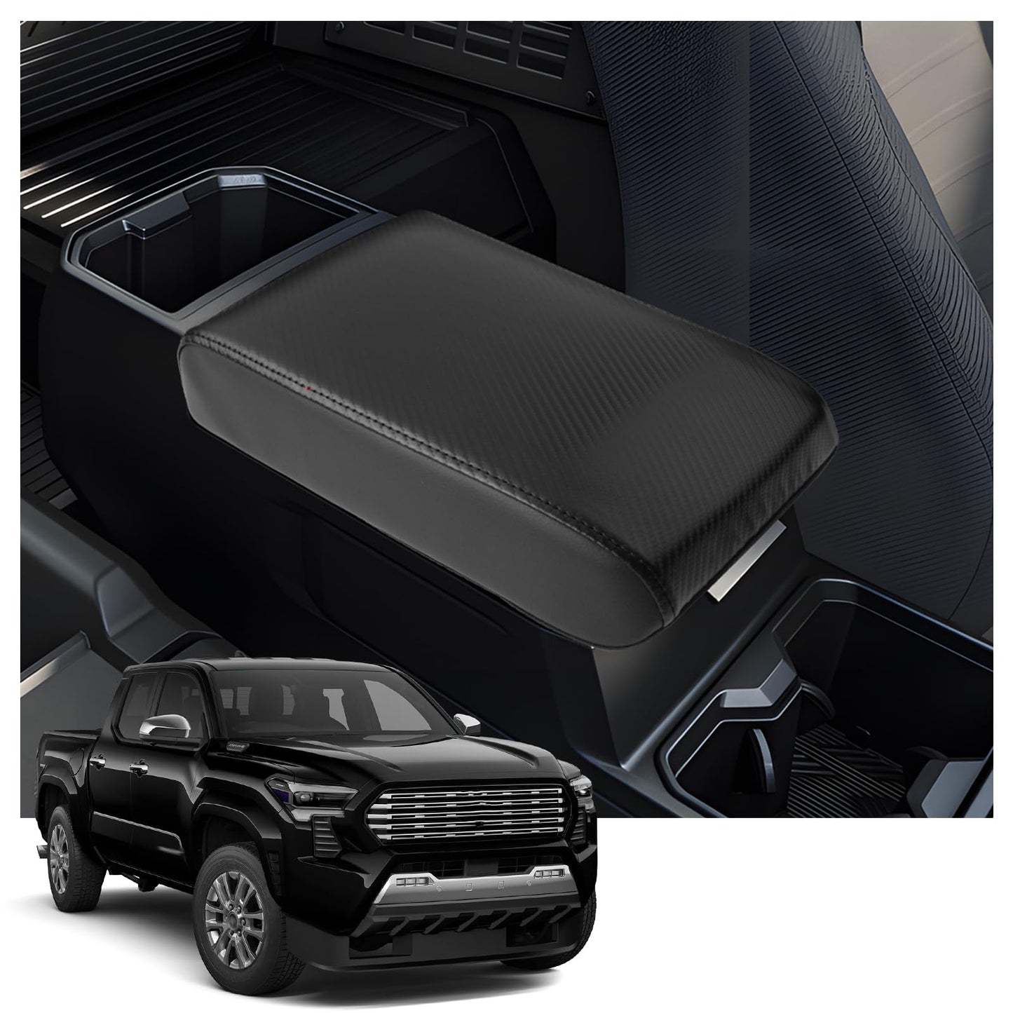 YEE PIN R1T Armrest Cover for Rivian R1T R1S Center Console Armrest Cover, for Rivian Center Cover with Side Pockets, for Rivian Armrest Cover for Rivian Arm Protector R1T R1S Accessories 2022-2025