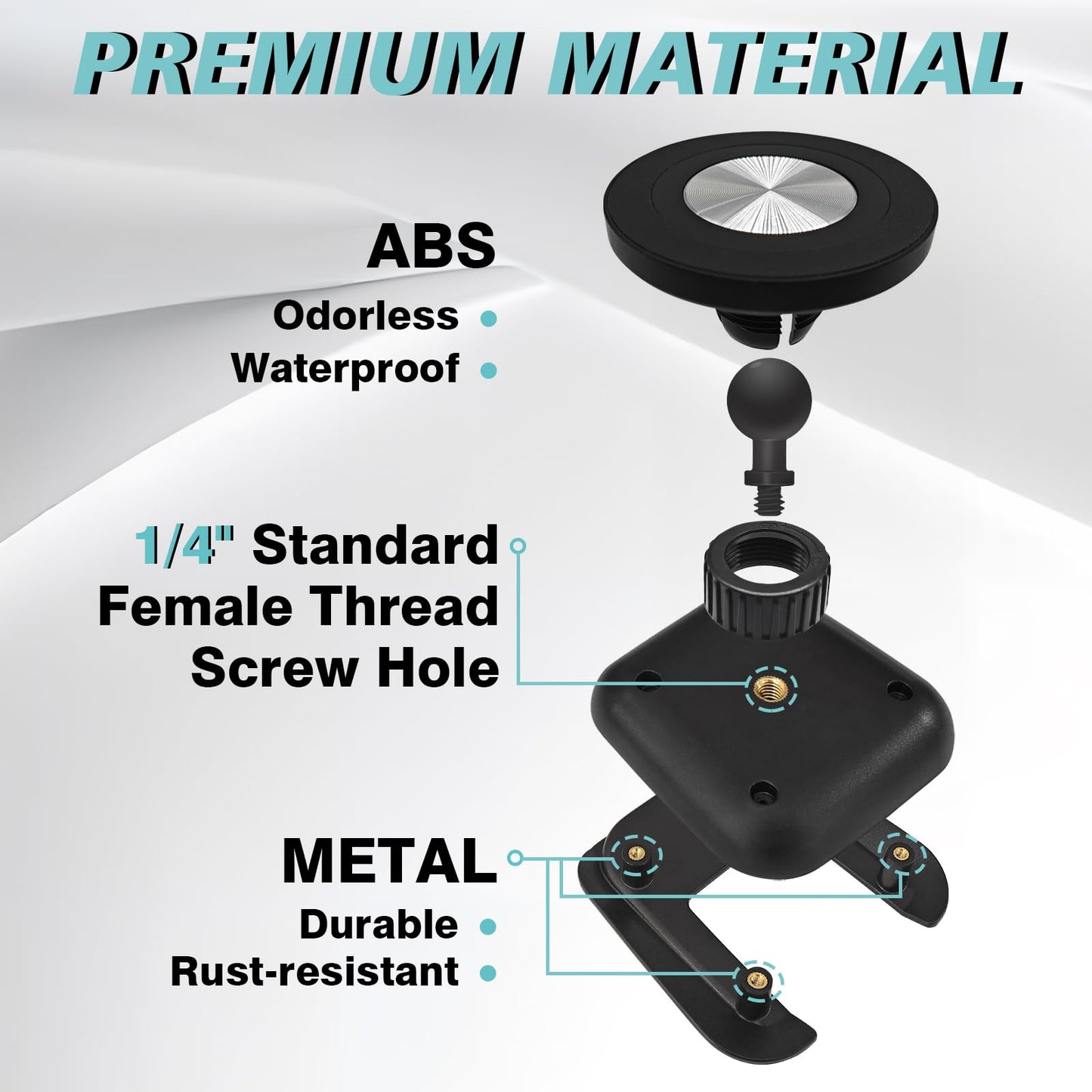 BestEvMod Seat Back Second Row Anchor 1/4 Screw Mount Phone Holder Tablet Mag Safe Compatible with 2022-2025 2026 Rivian R1T&R1S Backseat fits All Phones&Android 360° Adjustable (Phone Holder)