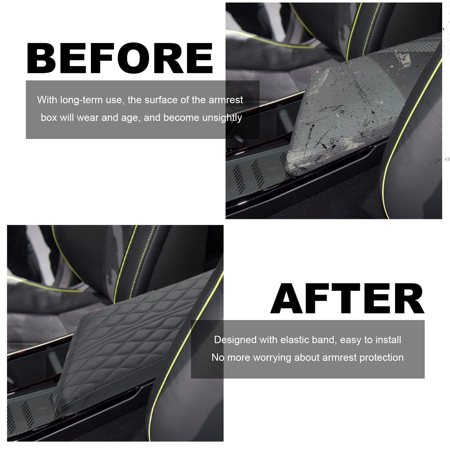 YEE PIN R1T Armrest Cover for Rivian R1T R1S Center Console Armrest Cover, for Rivian Center Cover with Side Pockets, for Rivian Armrest Cover for Rivian Arm Protector R1T R1S Accessories 2022-2025